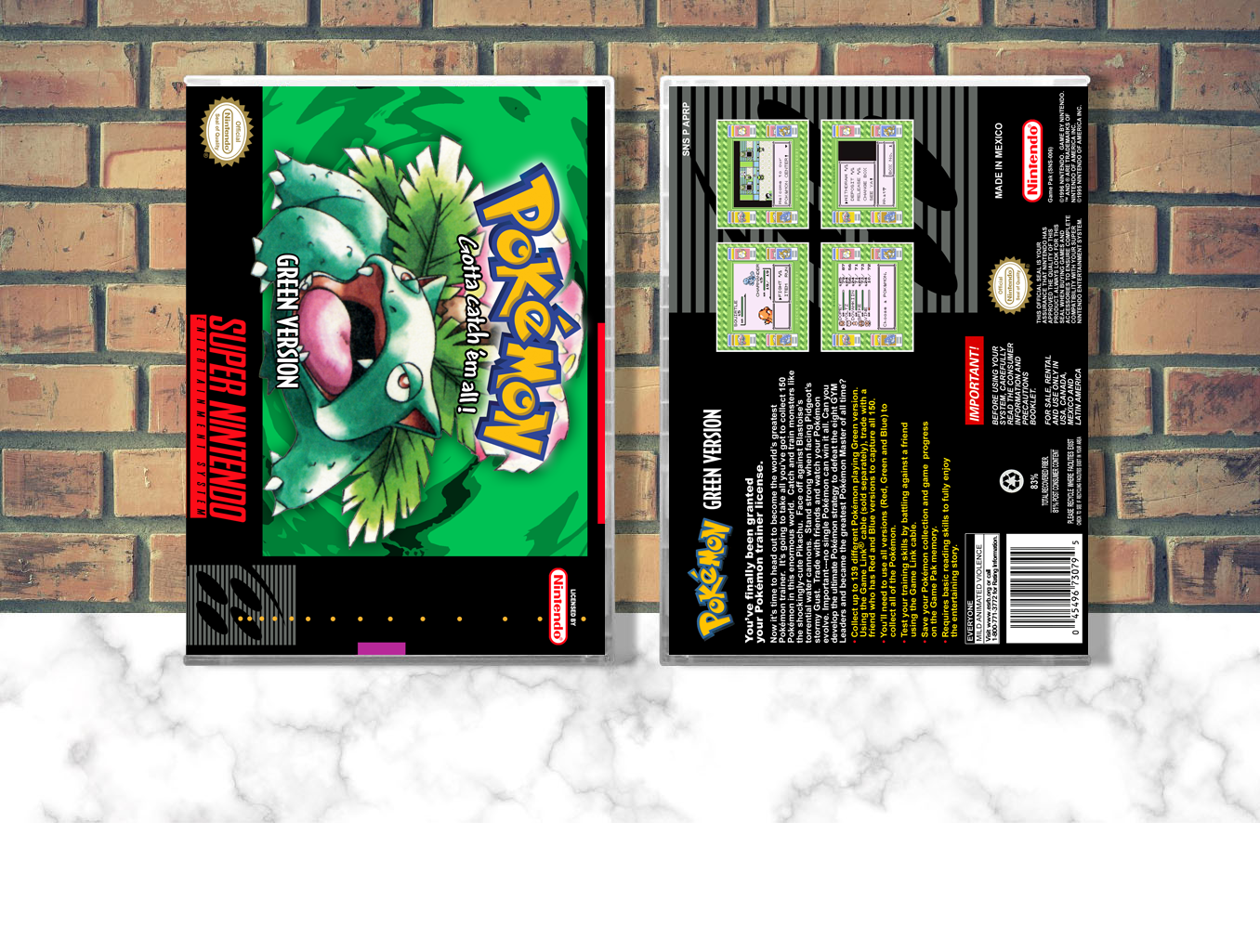 Pokemon Green Version, Case Color: CLEAR (Transparent)