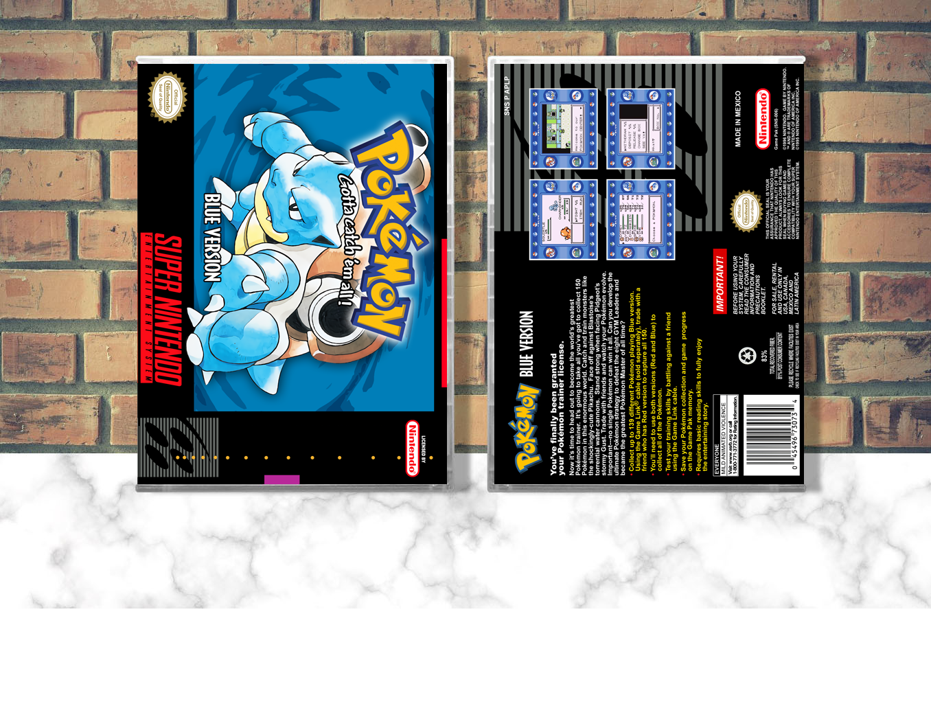 Pokemon Blue Version, Case Color: CLEAR (Transparent)