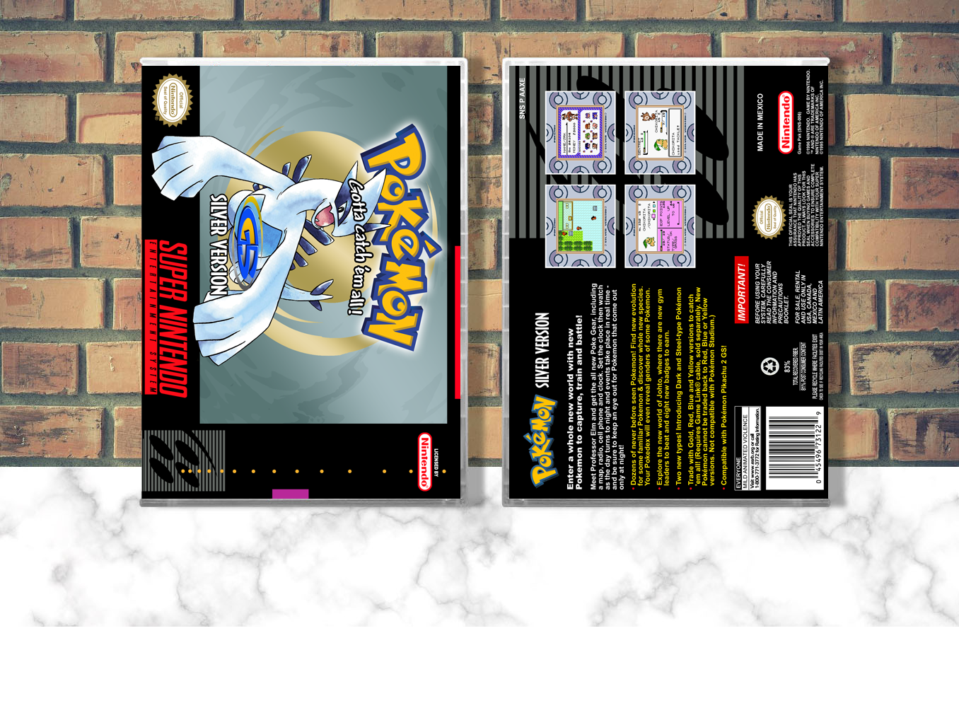 Pokemon Silver Version, Case Color: CLEAR (Transparent)