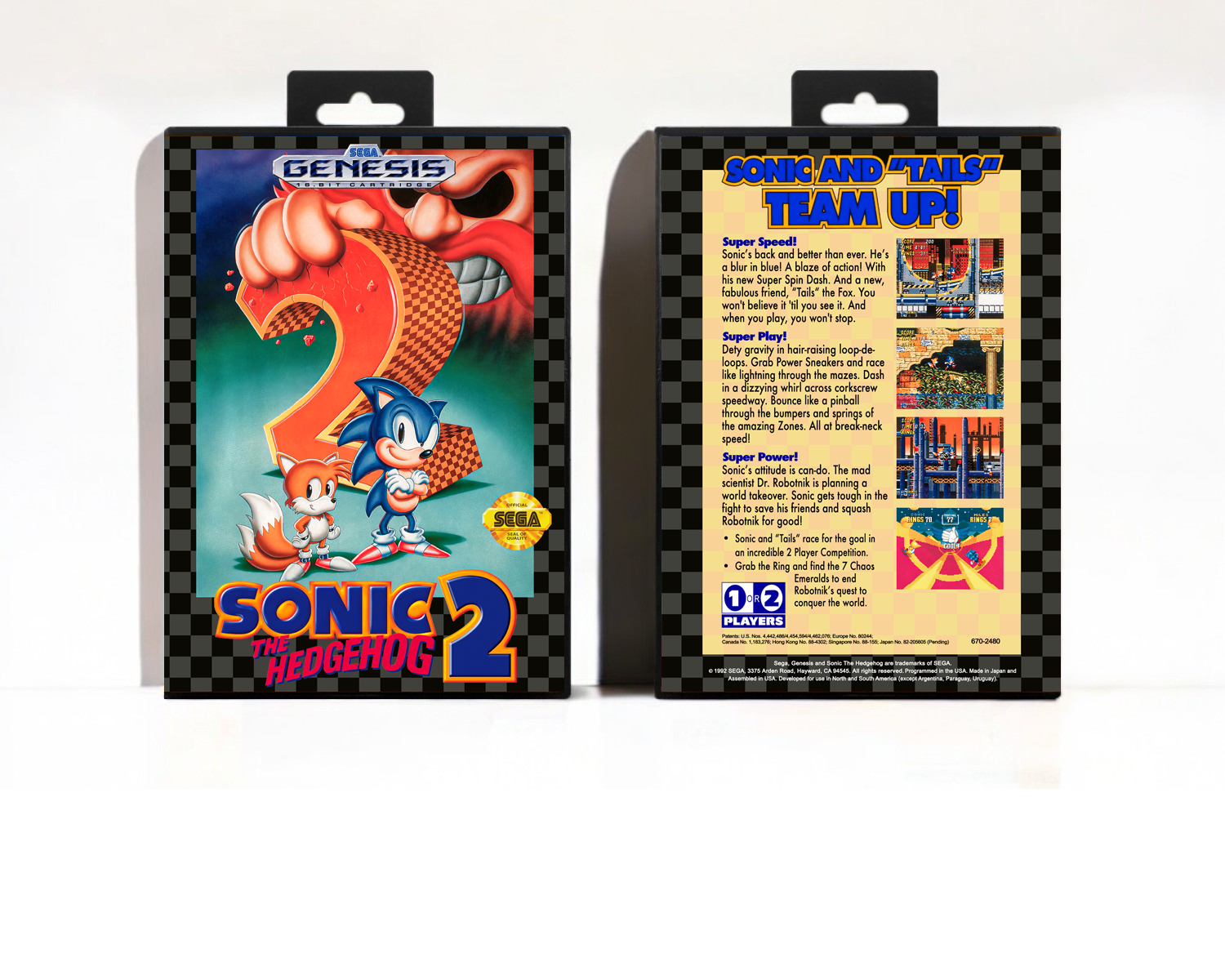 Sonic the Hedgehog 2 (FULL COLOR), Case Color: Black