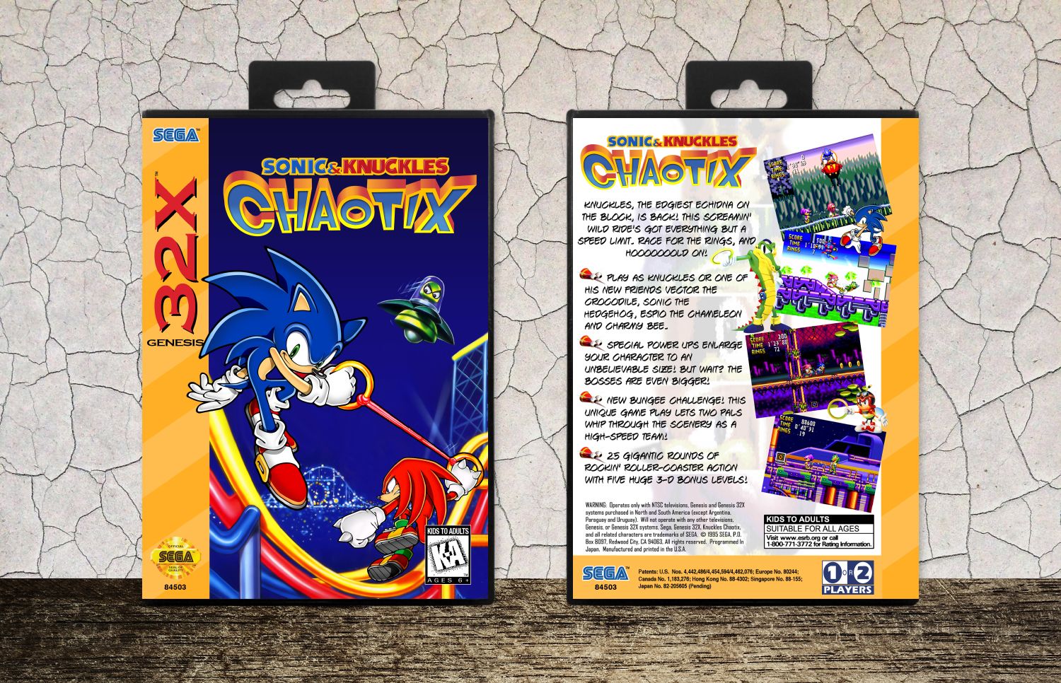 Sonic and Knuckles Chaotix, Case Color: Black