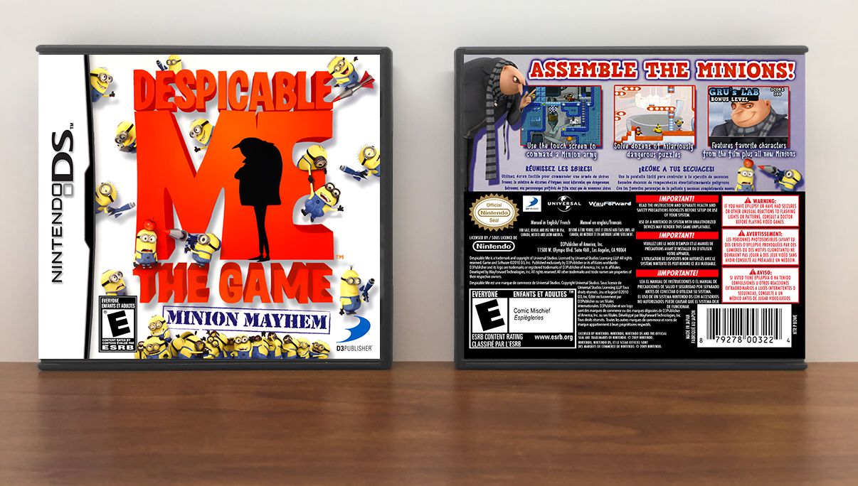 Despicable Me The Game: Minion Mayhem, Case Color: DARK GREY (OEM DS CASE COLOR)