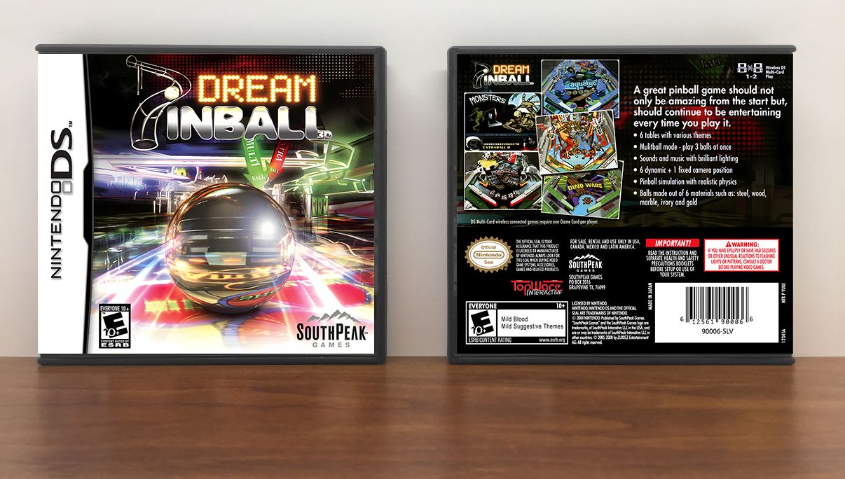 Dream Pinball 3D, Case Color: DARK GREY (OEM DS CASE COLOR)