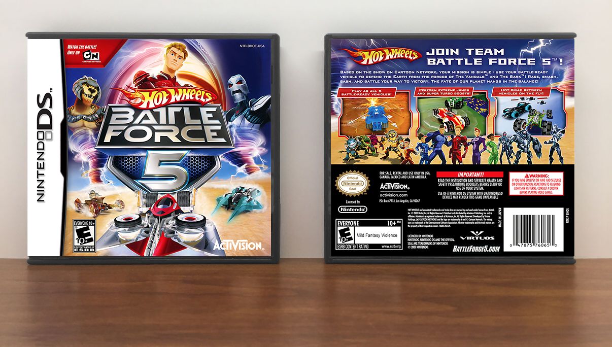 Hot Wheels: Battle Force 5, Case Color: DARK GREY (OEM DS CASE COLOR)