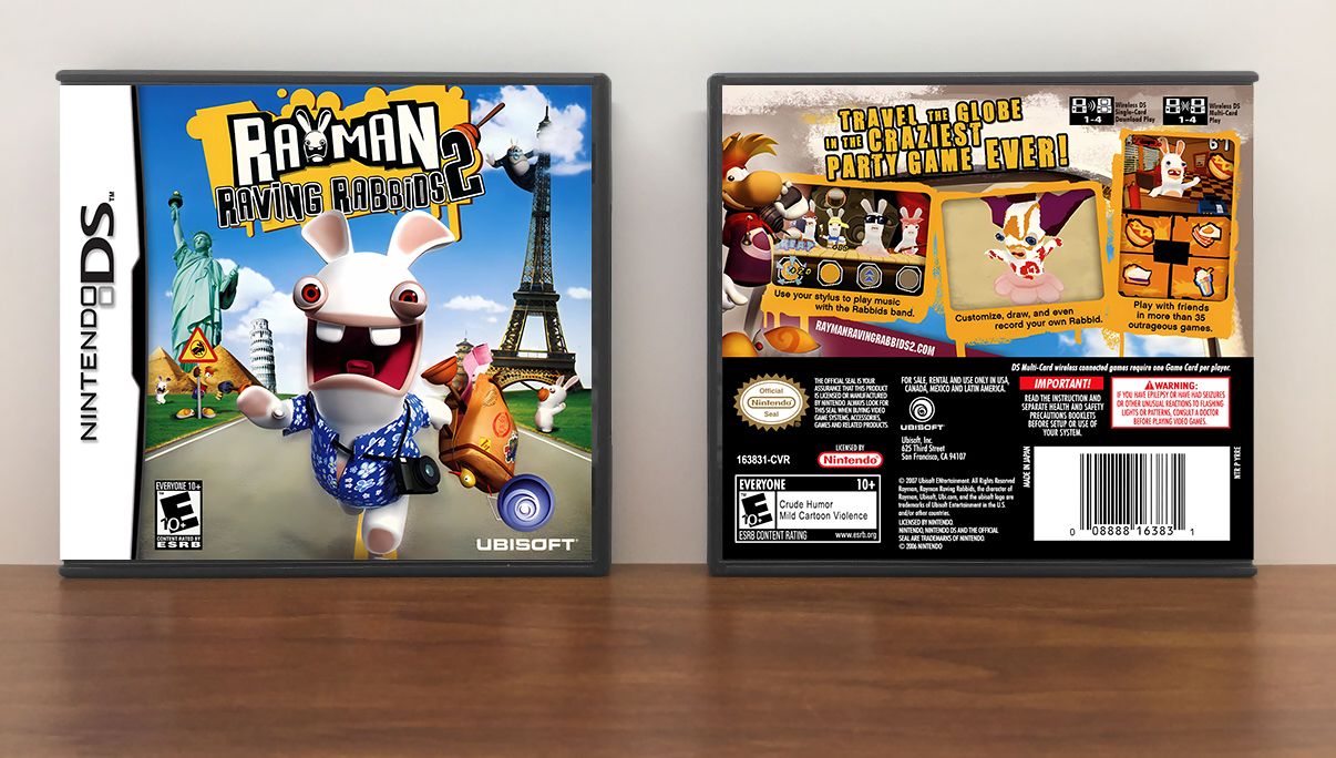 Rayman Raving Rabbids 2, Case Color: DARK GREY (OEM DS CASE COLOR)