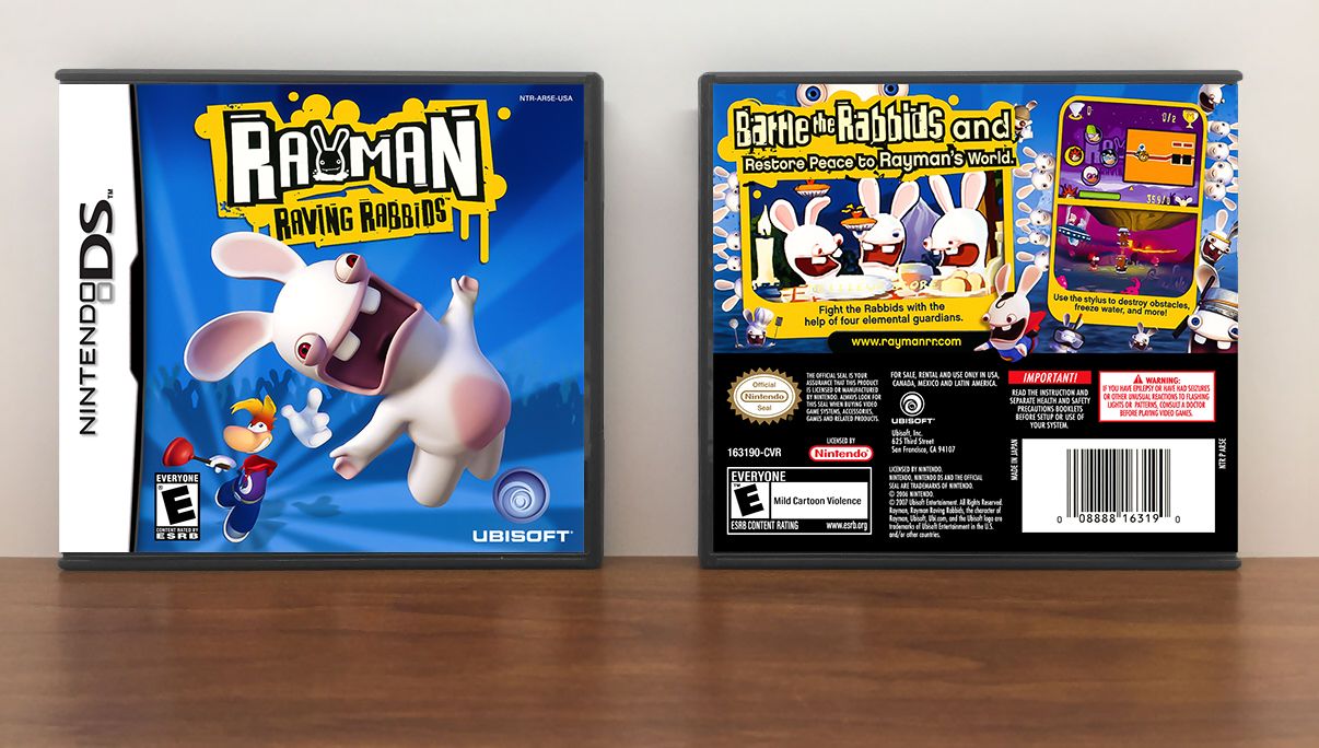Rayman Raving Rabbids, Case Color: DARK GREY (OEM DS CASE COLOR)