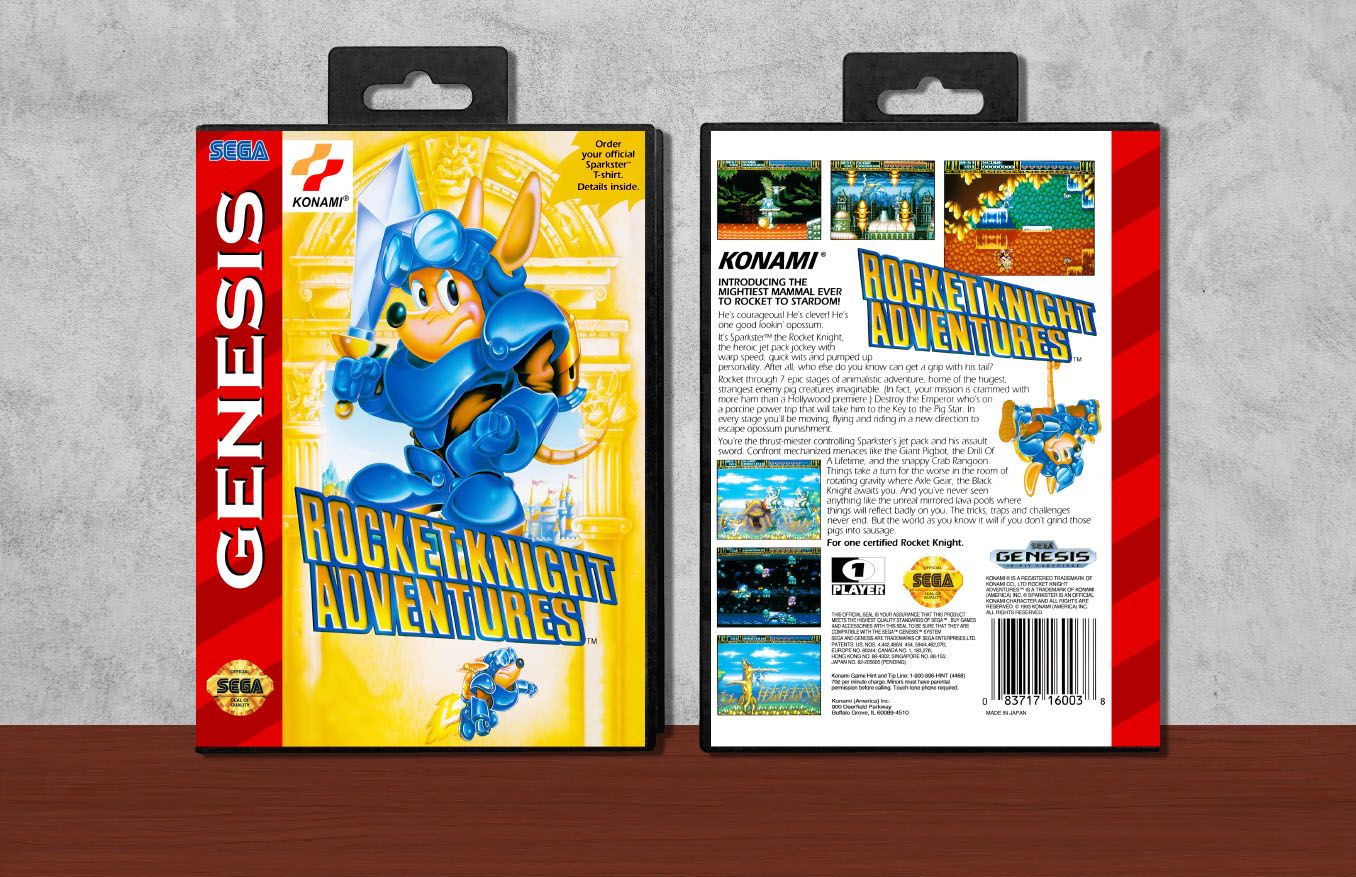 Rocket Knight Adventures, Case Color: Black