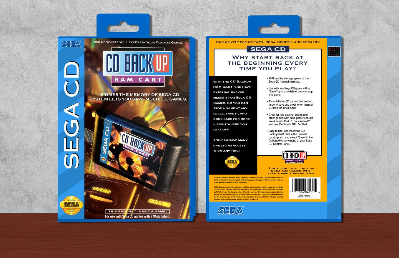 Sega CD Back up Ram Cart [Genesis Case - Blue], Case Color: Blue