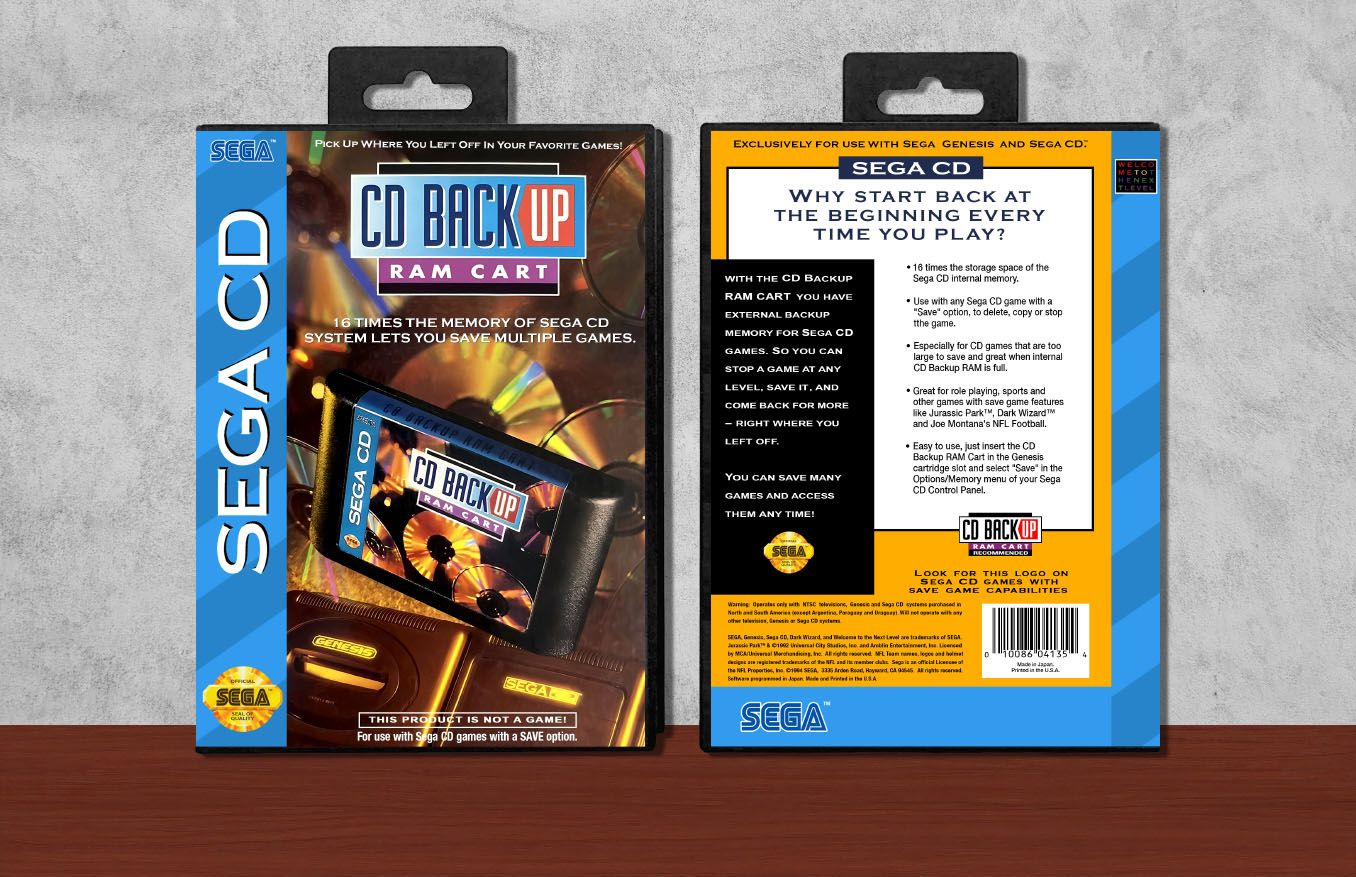 Sega CD Back up Ram Cart [Genesis Case - Black], Case Color: Black