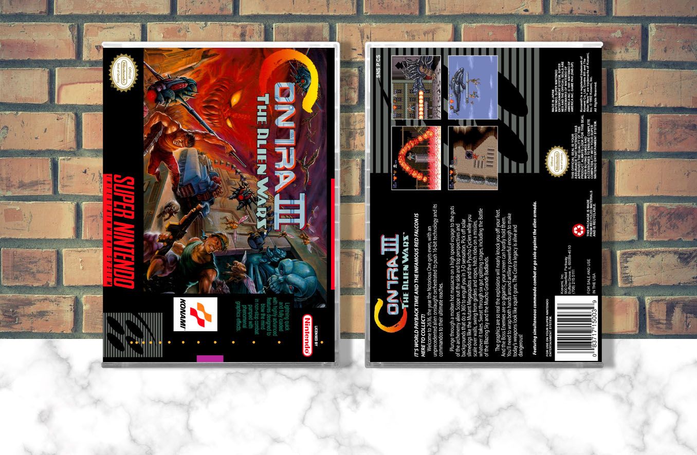 Contra III: The Alien Wars, Case Color: CLEAR (Transparent)