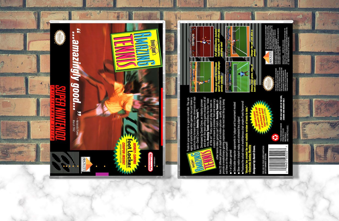 David Crane&#39;s Amazing Tennis, Case Color: CLEAR (Transparent)