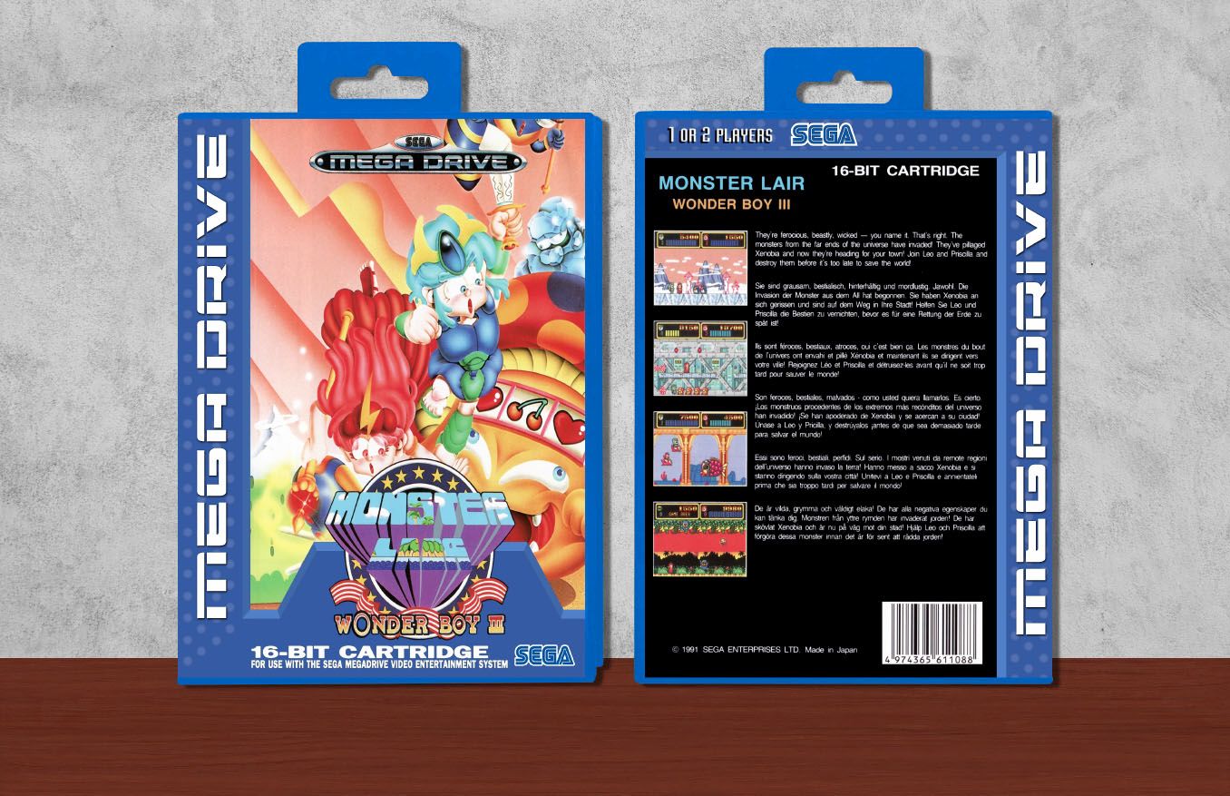 Wonder Boy III: Monster Lair, Case Color: Blue