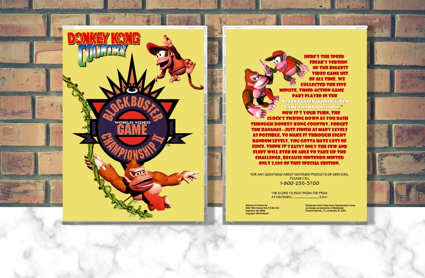 Donkey Kong Country Competition Cartridge, Case Color: CLEAR (Transparent)