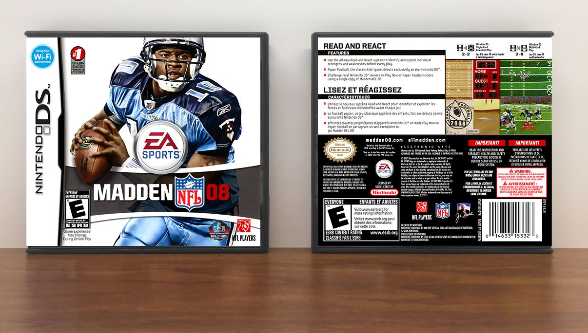 Madden NFL 08, Case Color: DARK GREY (OEM DS CASE COLOR)