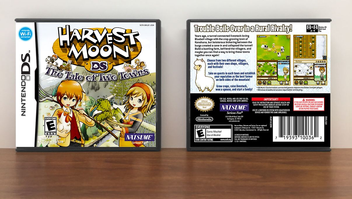 Harvest Moon DS: The Tale of Two Towns, Case Color: DARK GREY (OEM DS CASE COLOR)