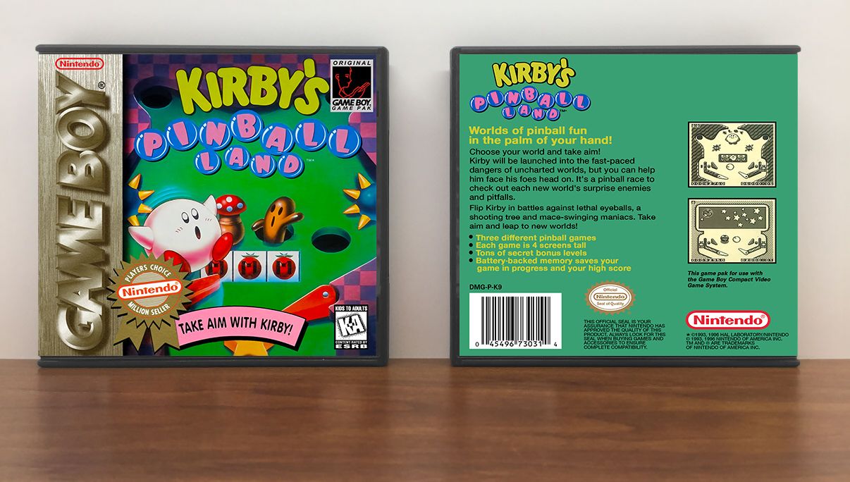 Kirby&#39;s Pinball Land (PC), Case Color: DARK GREY (OEM DS CASE COLOR), Artwork Spine Color: (PC) Chrome