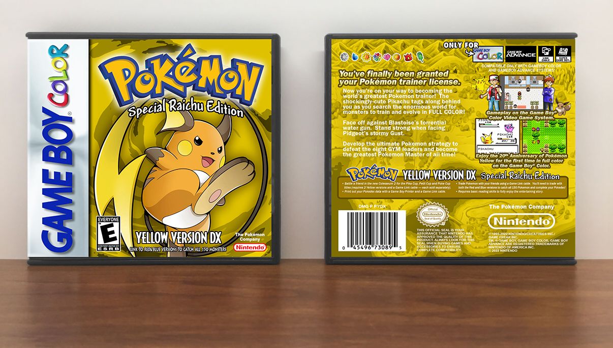 Pokemon Yellow Version DX: Special Raichu Edition, Artwork Spine Color: Chrome