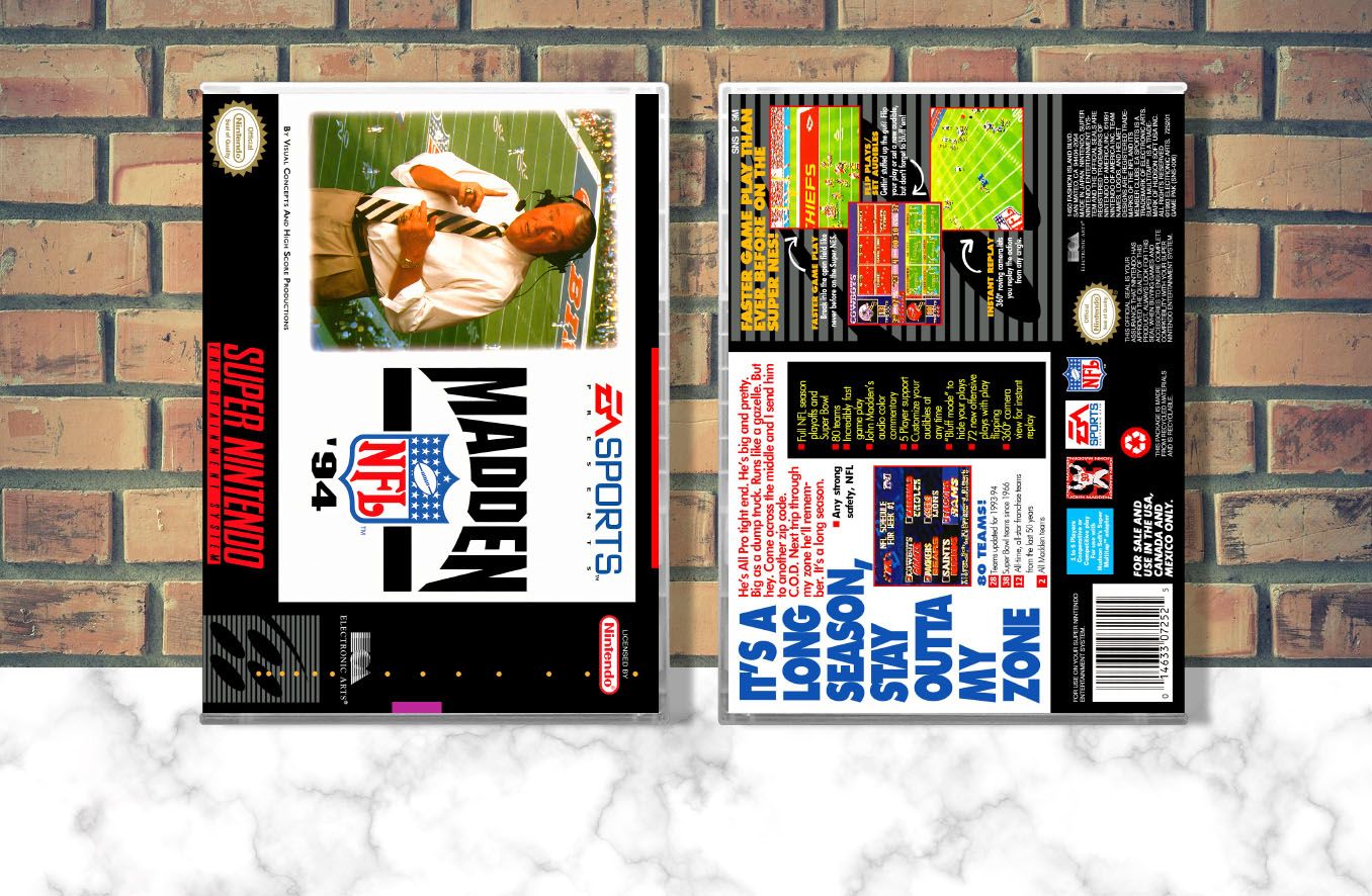 Madden NFL &#39;94, Case Color: CLEAR (Transparent)