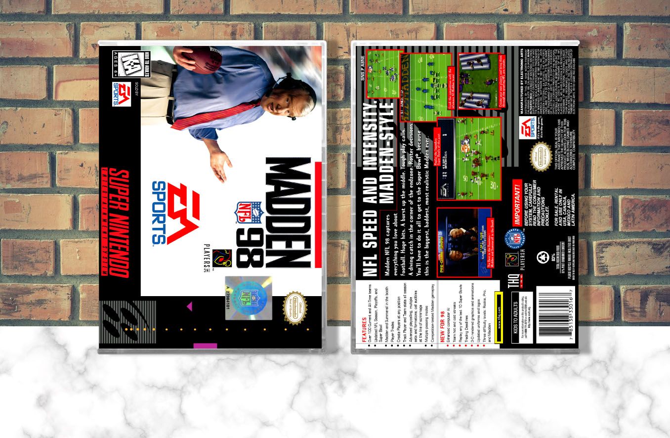 Madden NFL &#39;98, Case Color: CLEAR (Transparent)