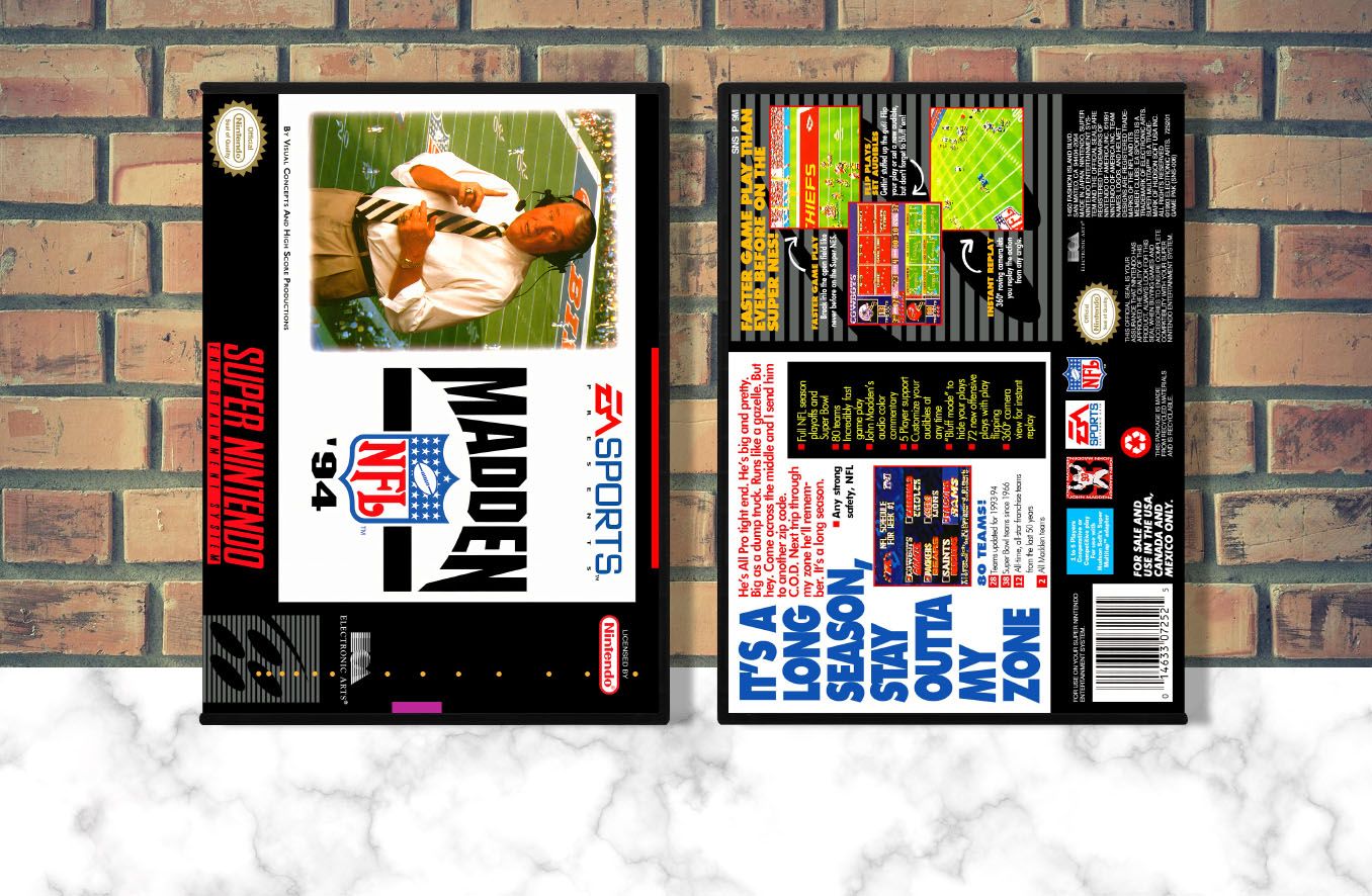 Madden NFL &#39;94, Case Color: DARK GREY (OEM DS CASE COLOR)