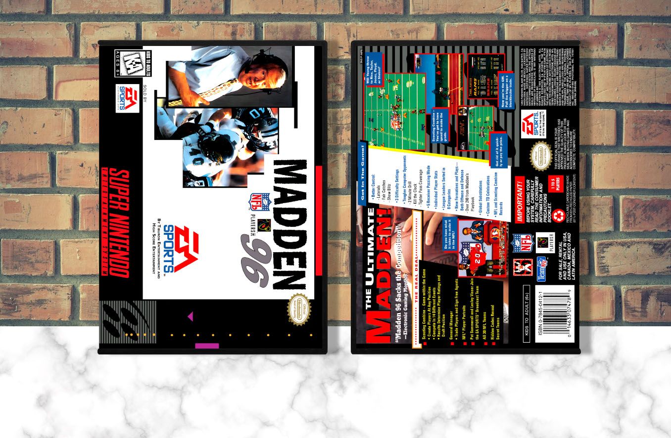 Madden NFL &#39;96, Case Color: DARK GREY (OEM DS CASE COLOR)