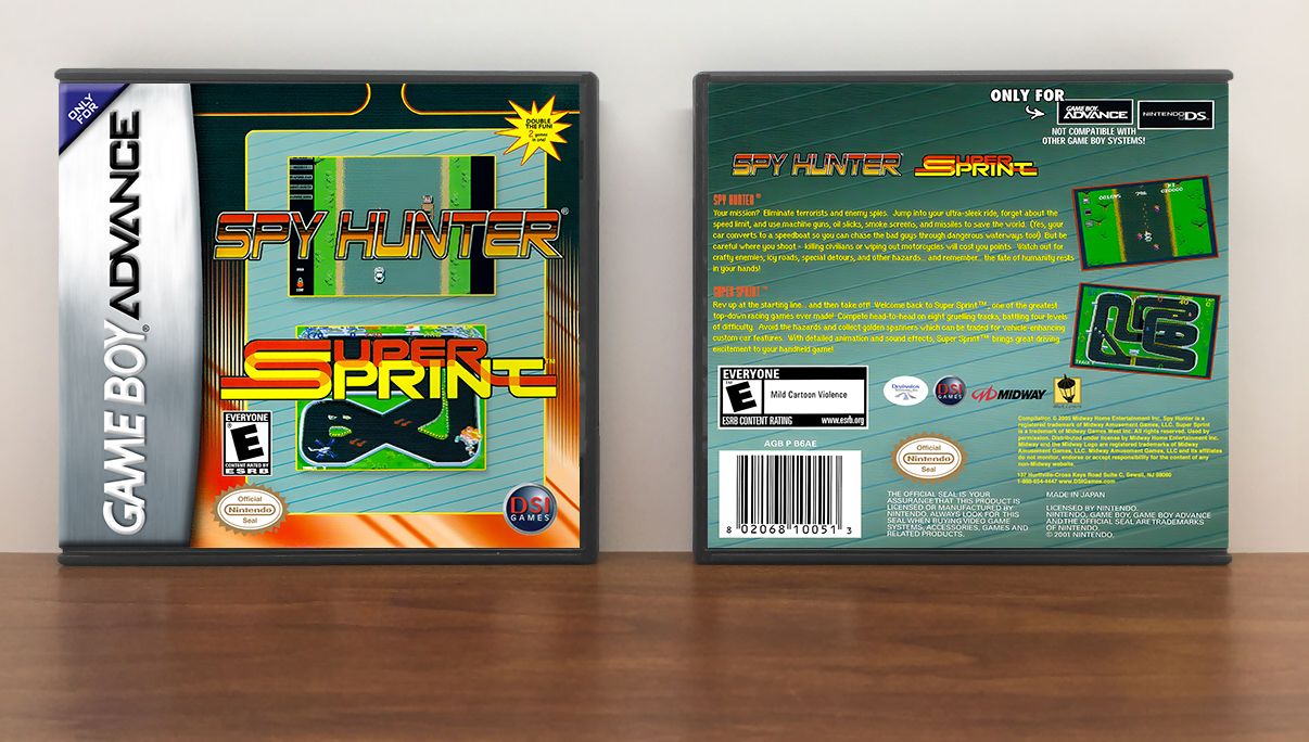 Spy Hunter / Super Sprint, Artwork Spine Color: Chrome