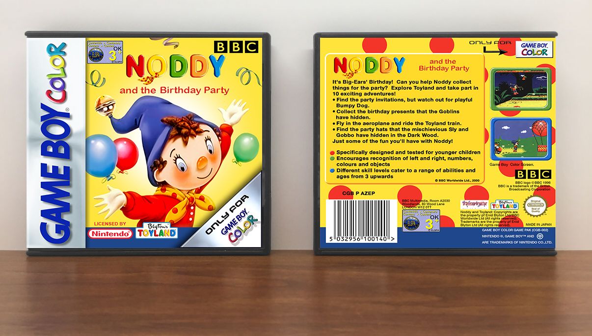 Noddy and the Birthday Party (PAL), Artwork Spine Color: Chrome