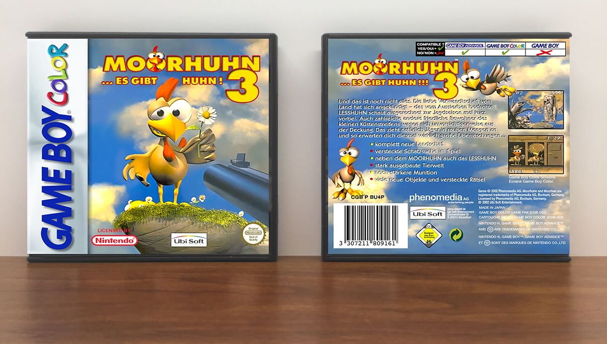 Moorhuhn 3 - The Chicken Chase! (PAL), Artwork Spine Color: Chrome