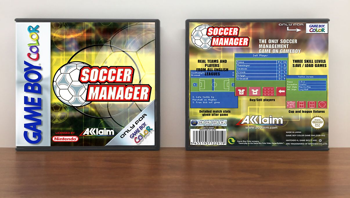 Soccer Manager (PAL), Artwork Spine Color: Chrome