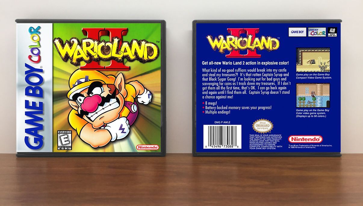 Wario Land II, Artwork Spine Color: Chrome
