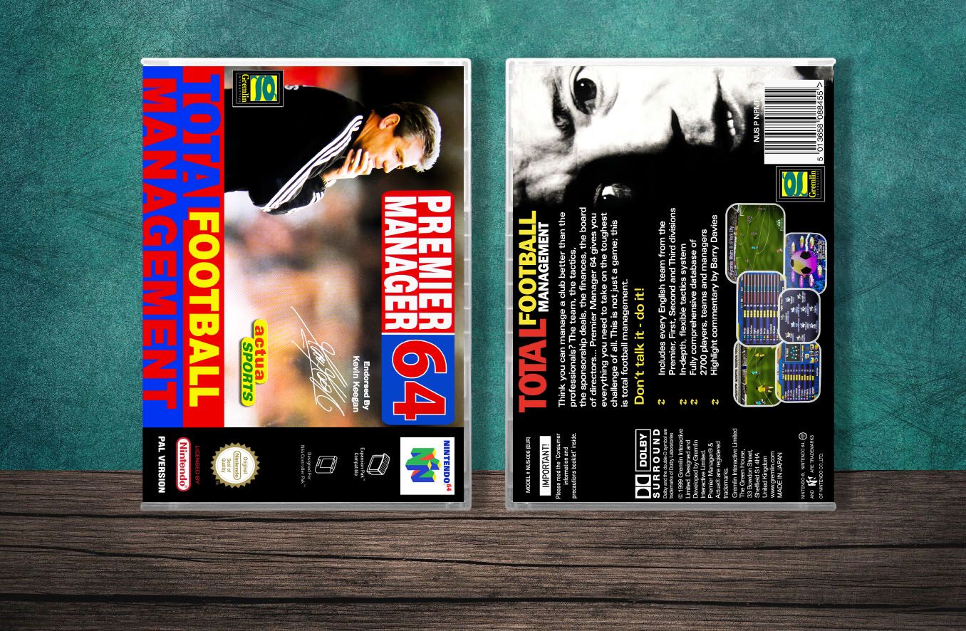 Premier Manager 64 (PAL), Case Color: CLEAR (Transparent)