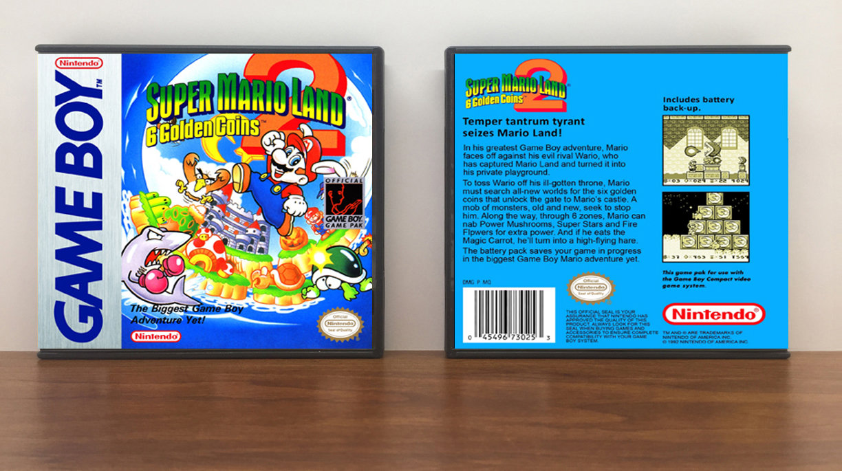 Super Mario Land 2: 6 Golden Coins, Artwork Spine Color: Chrome