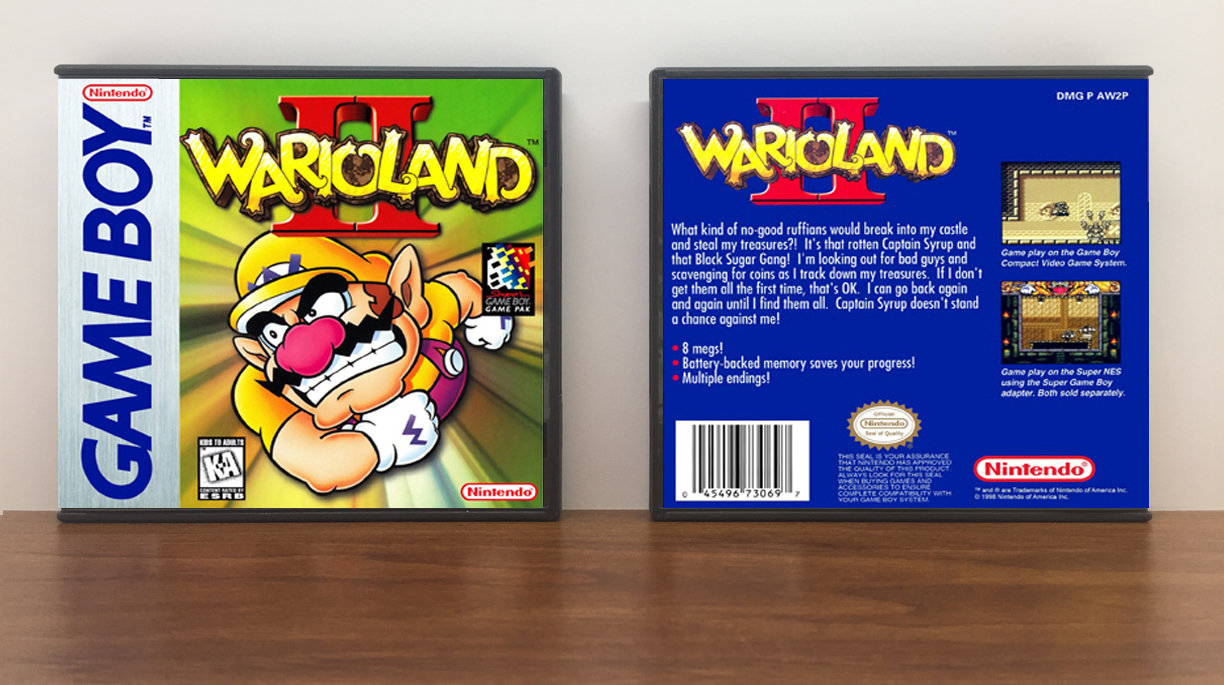 Wario Land II, Artwork Spine Color: Chrome