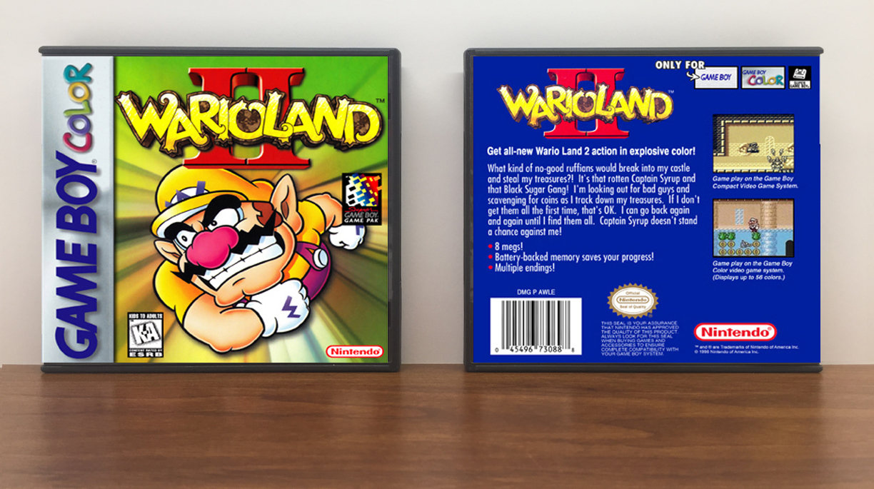 Wario Land II, Artwork Spine Color: Chrome