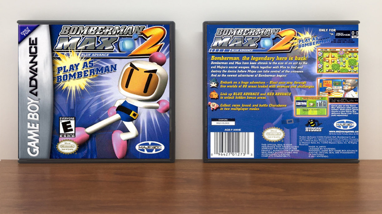 Bomberman Max 2: Blue Advance, Artwork Spine Color: Chrome