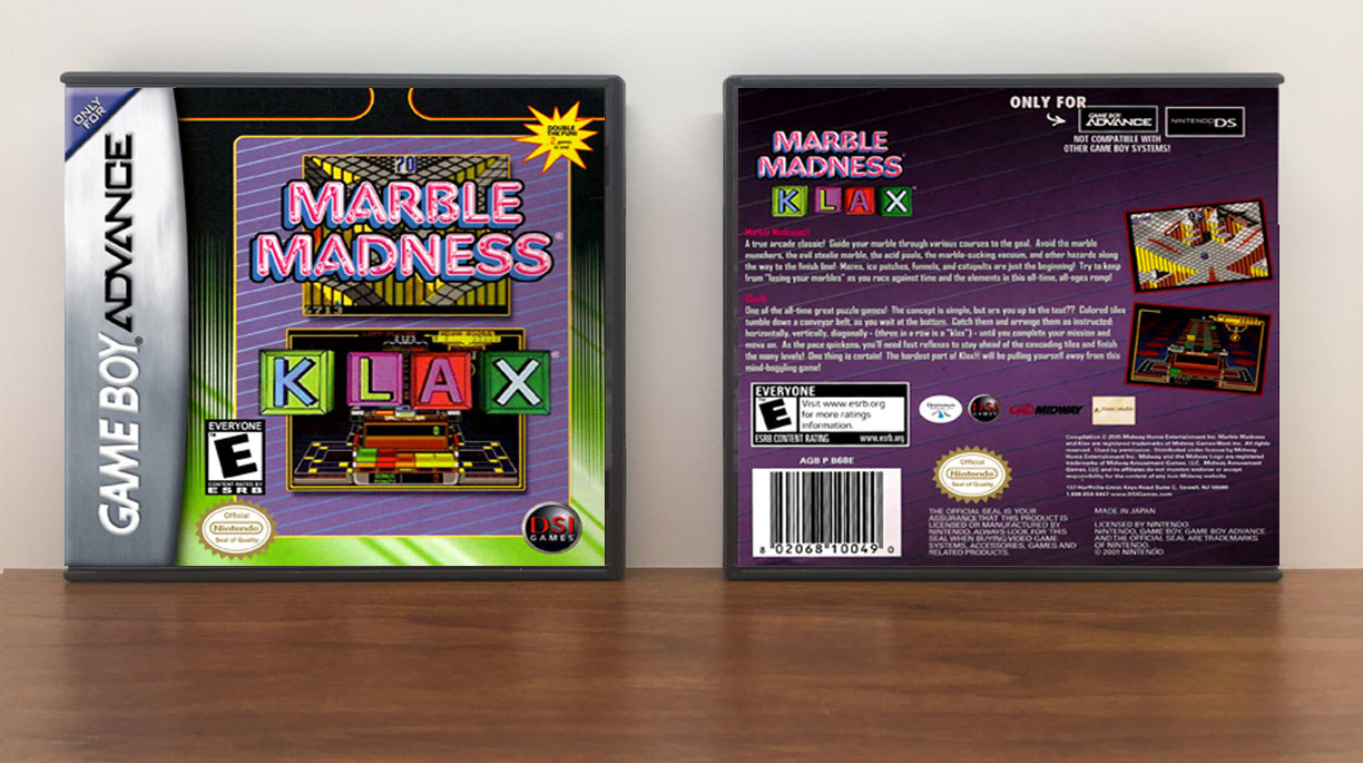 Klax / Marble Madness, Artwork Spine Color: Chrome