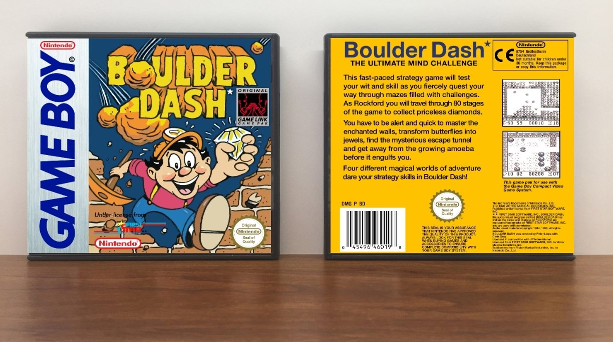 Boulder Dash (PAL), Artwork Spine Color: Chrome