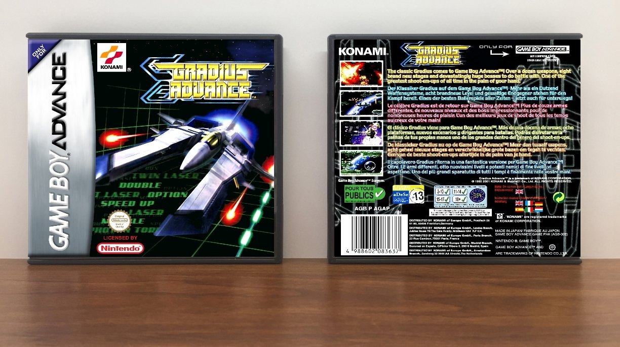 Gradius Advance, Artwork Spine Color: Chrome
