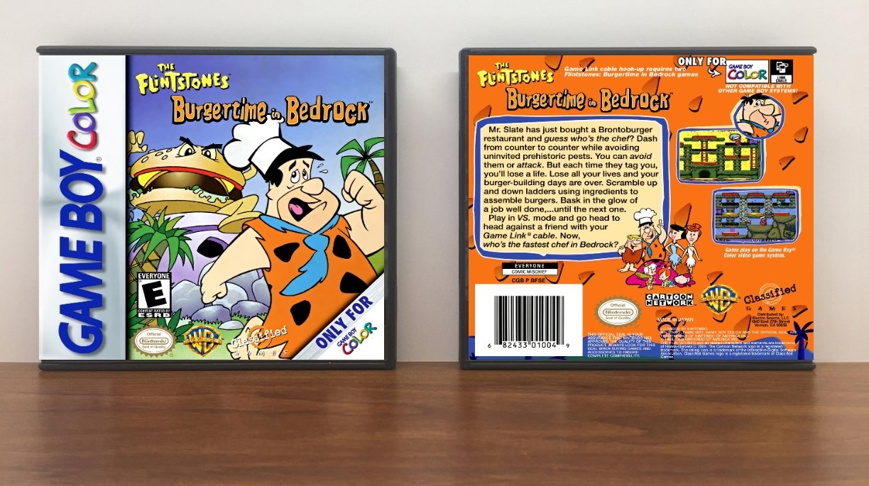 Flintstones Starring in Burgertime in Bedrock, The, Artwork Spine Color: Chrome