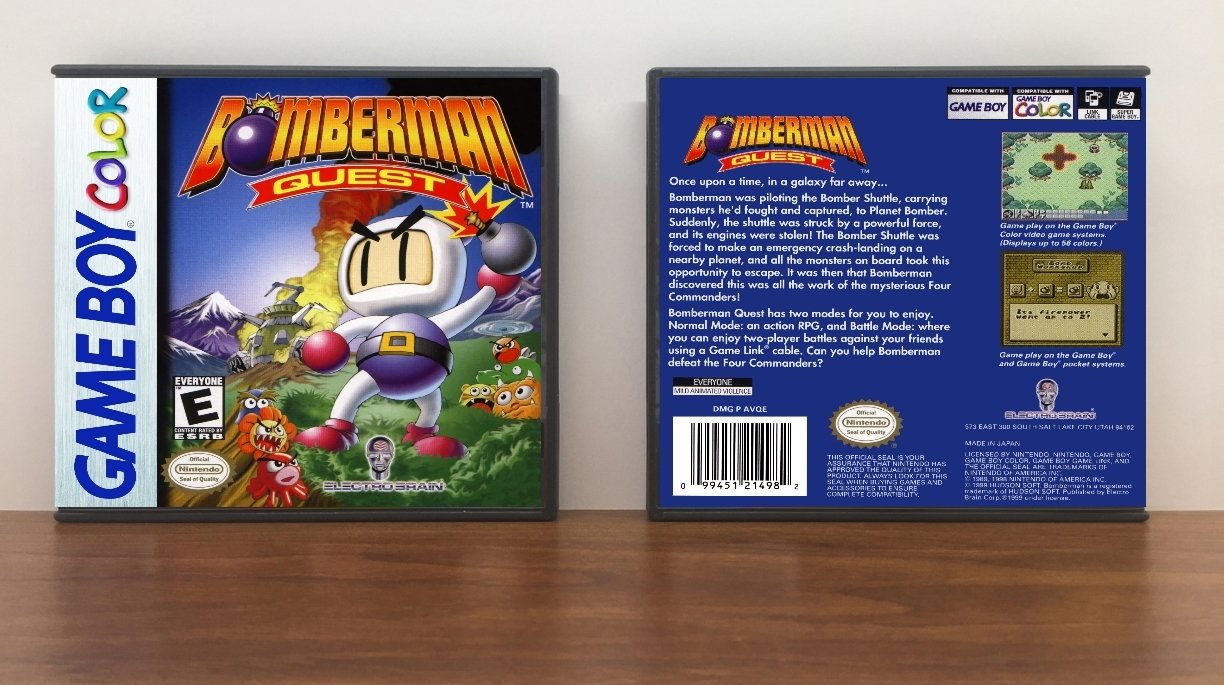 Bomberman Quest, Artwork Spine Color: Chrome