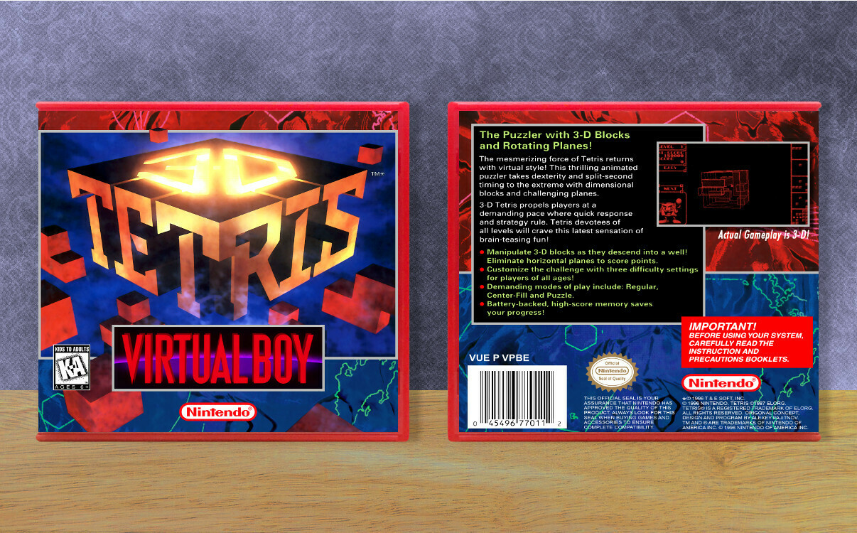 3-D Tetris, Case Color: Red