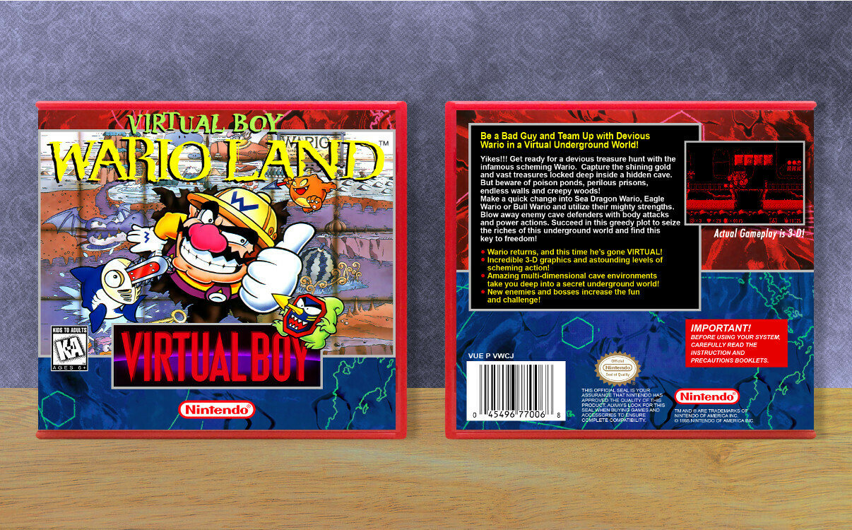 Virtual Boy Wario Land, Case Color: Red