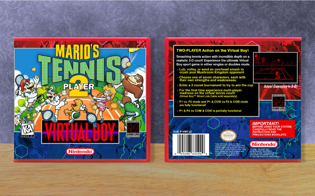 Mario's Tennis 2 Player, Case Color: Red