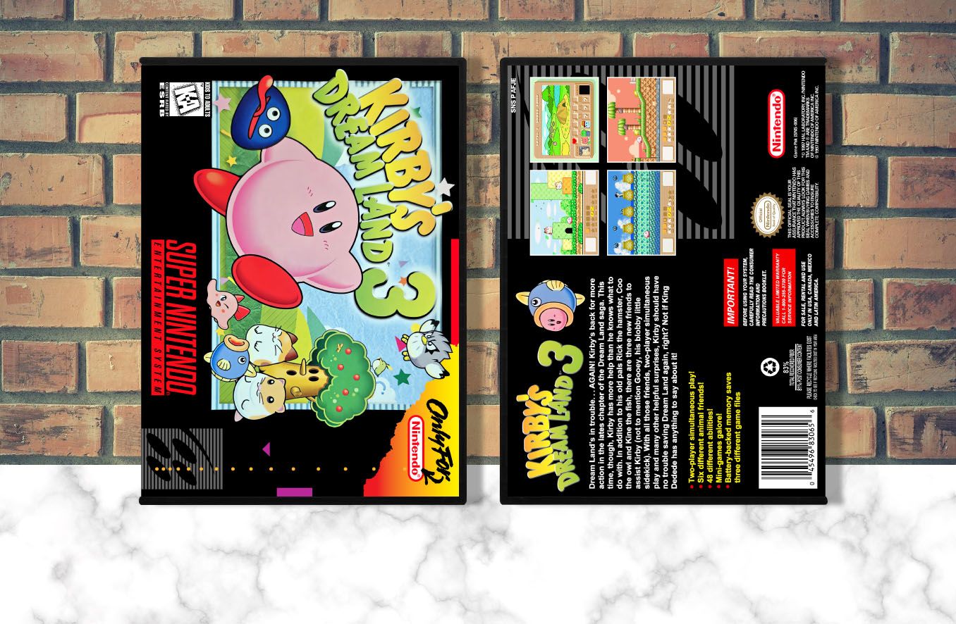 Kirby's Dream Land 3, Case Color: DARK GREY (OEM DS CASE COLOR)