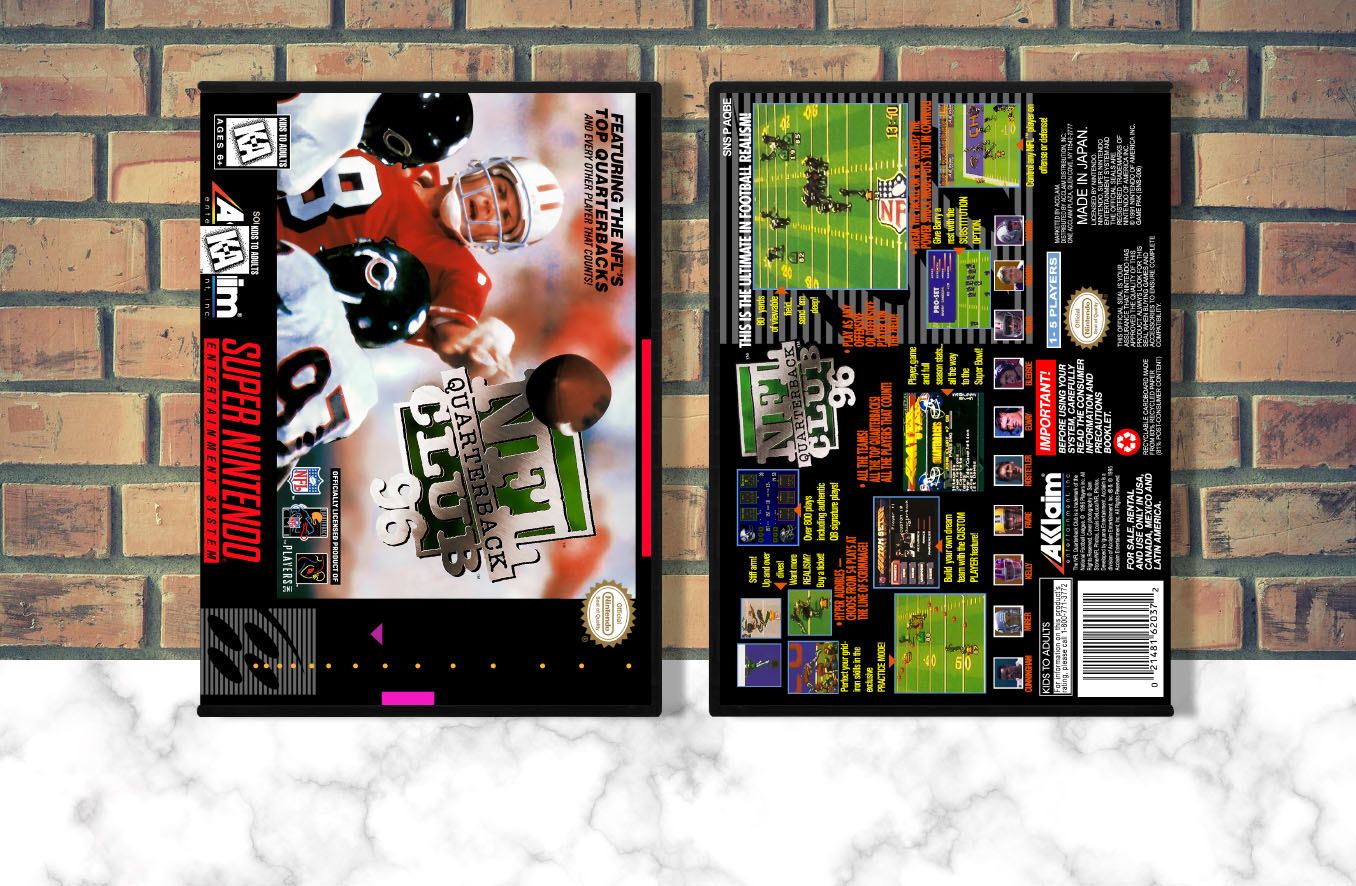 NFL Quarterback Club '96, Case Color: DARK GREY (OEM DS CASE COLOR)