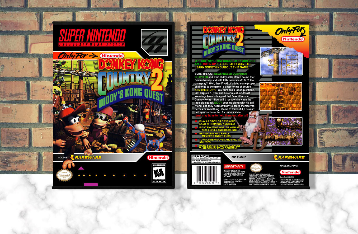Donkey Kong Country 2: Diddy's Kong Quest, Case Color: DARK GREY (OEM DS CASE COLOR)