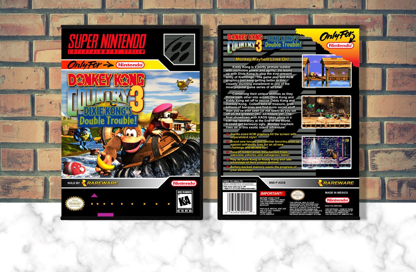 Donkey Kong Country 3: Dixie Kong's Double Trouble, Case Color: DARK GREY (OEM DS CASE COLOR)