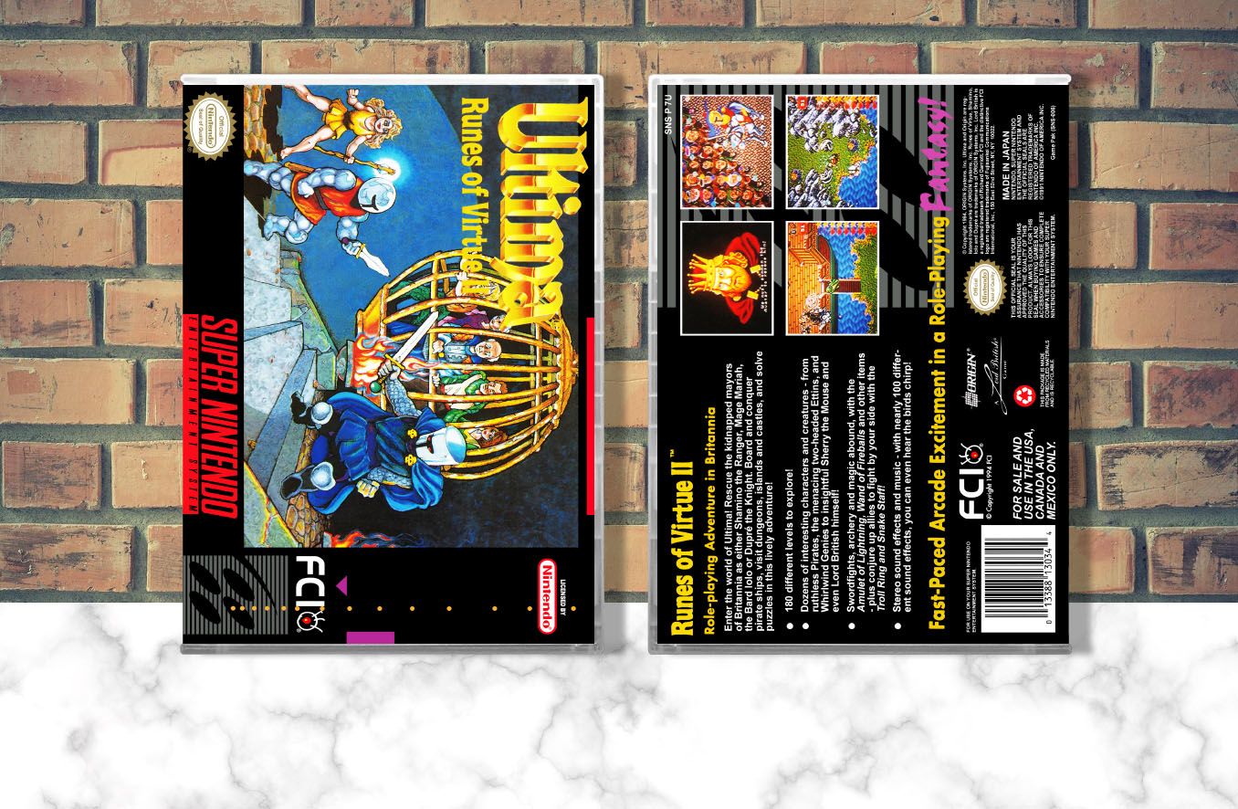 Ultima: Runes of Virtue II, Case Color: CLEAR (Transparent)