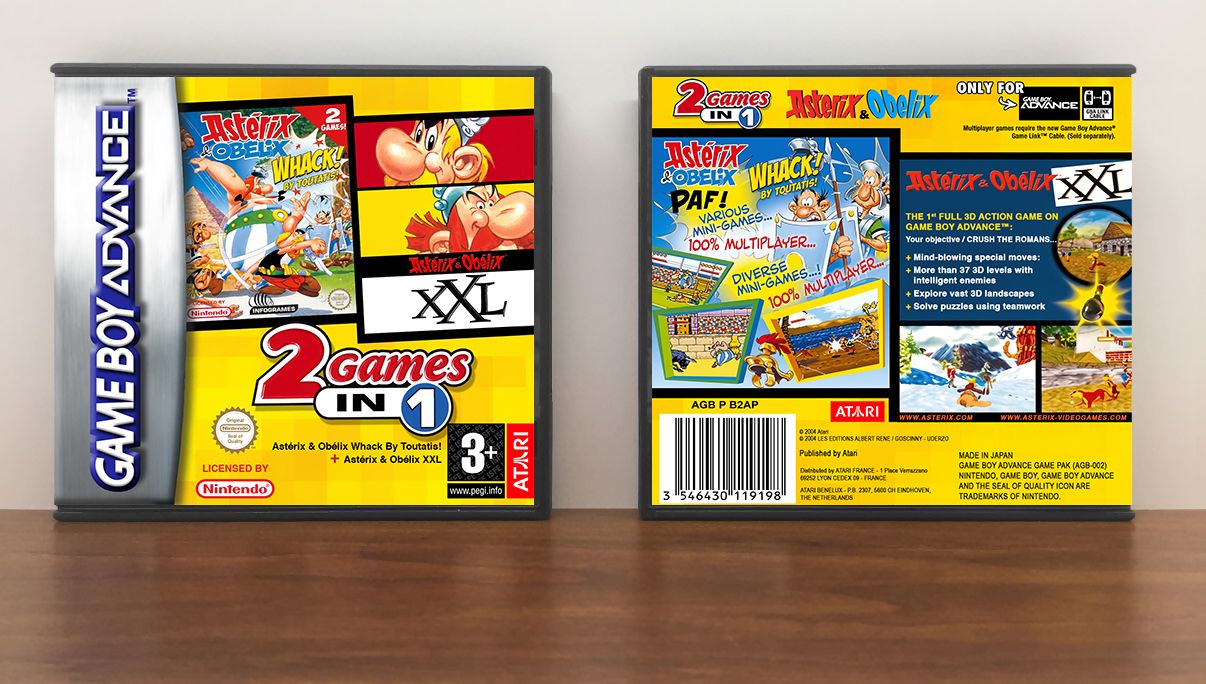 2-In-1 Double Pack - Asterix &amp; Obelix: Bash 'em All! / Asterix &amp; Obelix XXL (PAL), Artwork Spine Color: Chrome