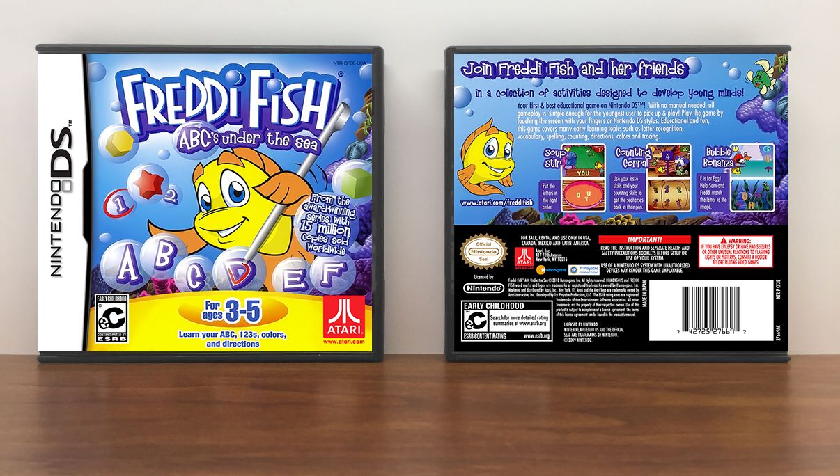 Freddi Fish And Friends: ABC Under The Sea, Case Color: DARK GREY (OEM DS CASE COLOR)